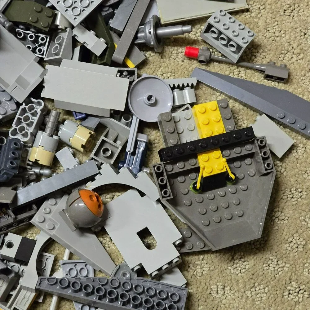 Lego and Compatible with Lego Building Blocks Grey Pieces Lot GA163